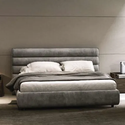 Letto in pelle Nabuk imbottito Morfeo di Imab
