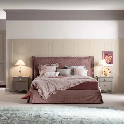 Letto in tessuto con testiera Romantic Romanza di Callesella