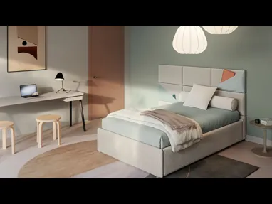 Letto singolo con box contenitore Boiserie Marlene di Twils
