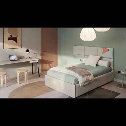 Letto singolo con box contenitore Boiserie Marlene di Twils