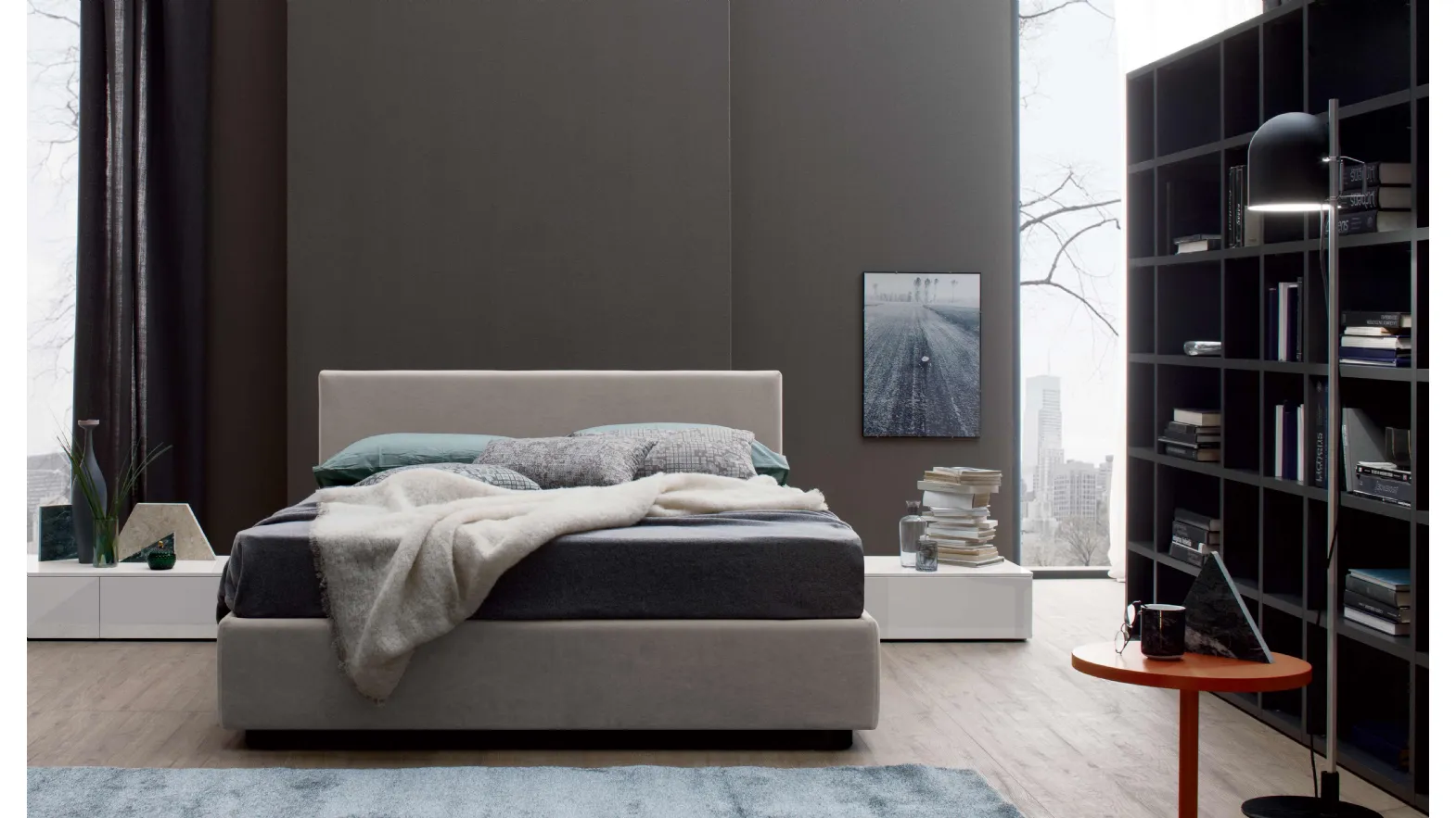 Letto in tessuto New Life di Spagnol Mobili