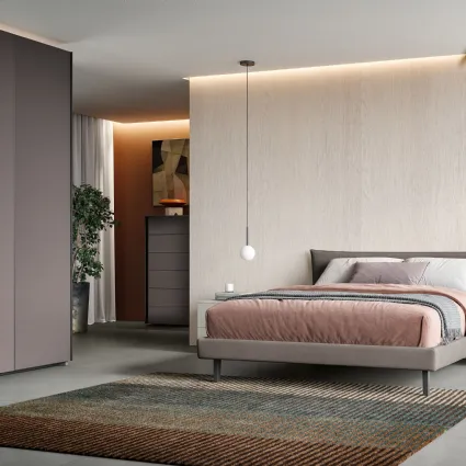 Letto matrimoniale con testiera Step di Spagnol Mobili
