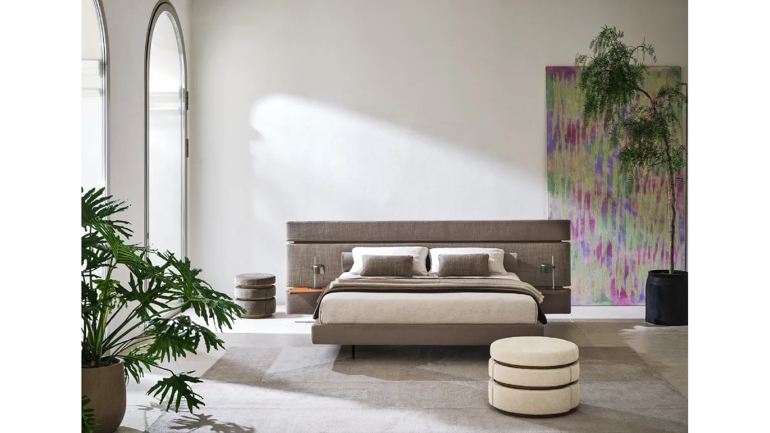 Letto in tessuto imbottito Infinito di Twils