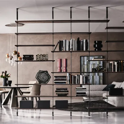 Libreria divisoria in legno e acciaio verniciato Airport di Cattelan Italia