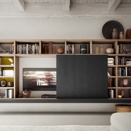 Libreria My Space 8 con vano porta TV a scomparsa di Alf Da Frè
