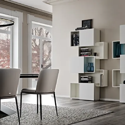 Libreria a muro Piquant in MDF bianco di Cattelan Italia