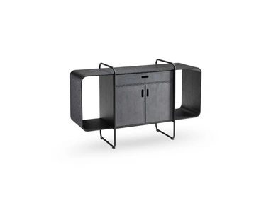 Madia Apelle con struttura in metallo e ante rivestite in pelle di Midj