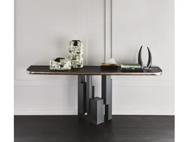 Consolle con piano in legno con bordo arrotondato Skyline Wood-C di Cattelan Italia