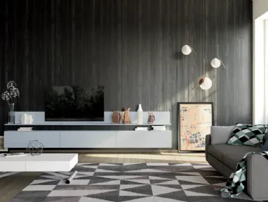 Mobile Porta Tv sospeso Unikawood 17 in legno laccato grigio di Fratelli Mirandola