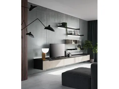 Parete attrezzata Slim Up Comp 03 Resina Tortora di Dall'Agnese
