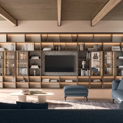 Parete Attrezzata Speed Rovere Terra di Dall'Agnese