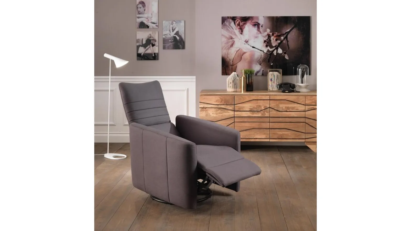 Poltrona relax Magic trasformabile in ecopelle di Stones