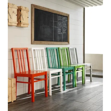 Sedia Mina in legno laccato in vari colori di Stones