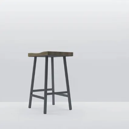Sedia Vertigo Sgabello in legno di rovere e metallo di Fratelli Mirandola