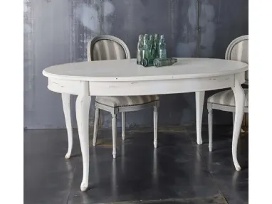 Tavolo ovale allungabile Art 604 Shabby Chic in legno di Fratelli Mirandola