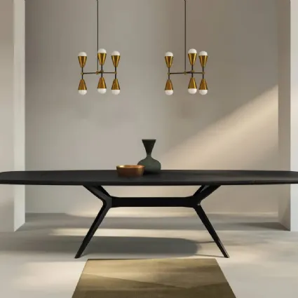 Tavolo a botte Glamour in legno sagomato di rovere di Fratelli Mirandola