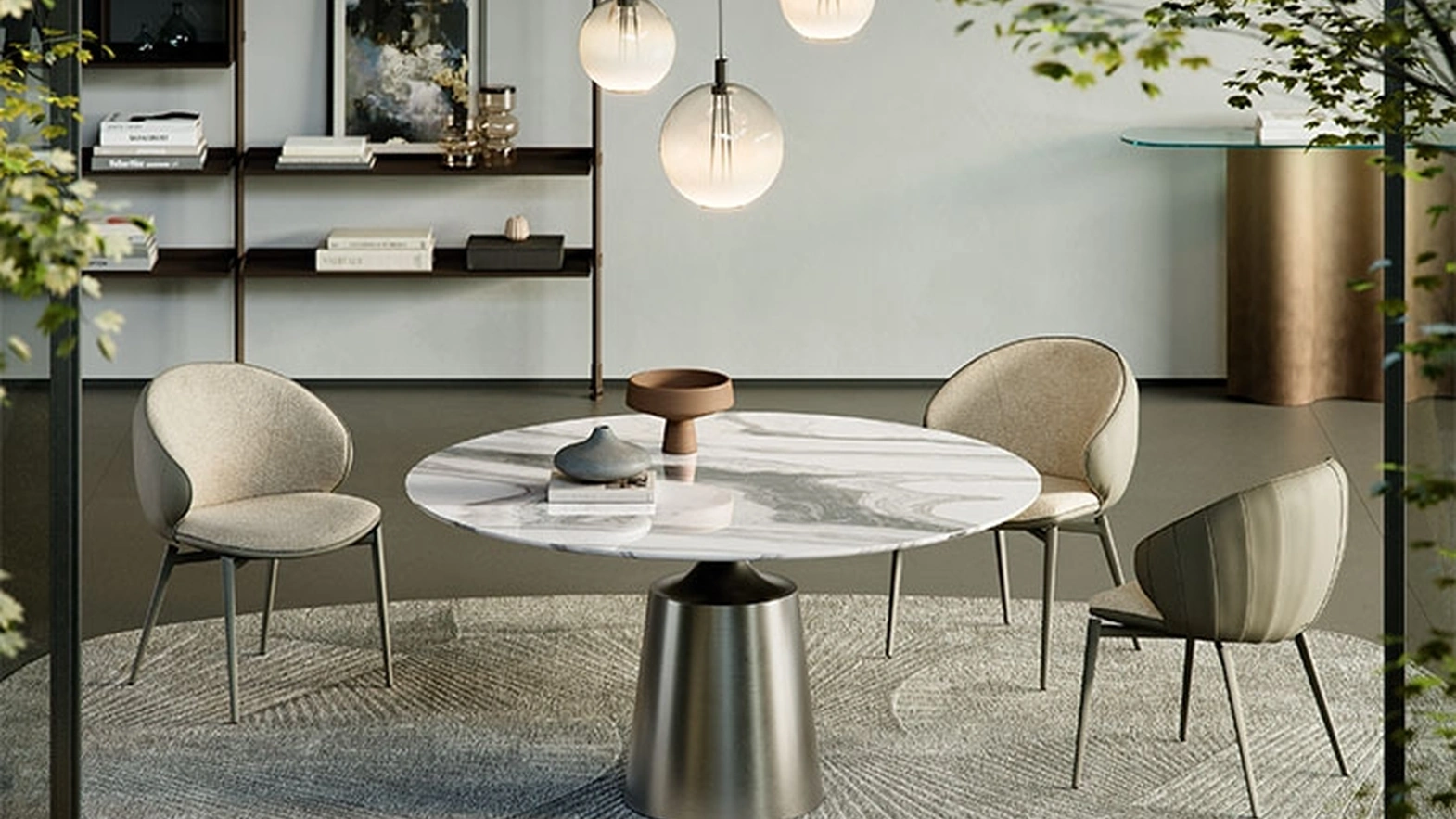 Tavolo rotondo Yoda Marble di Cattelan Italia