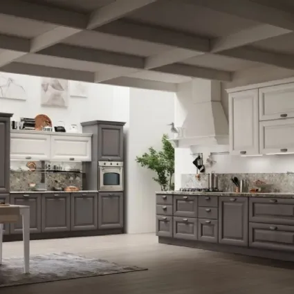 Cucina Classica ad angolo Lola 02 in Grigio Antracite e Bianco Gesso di Arrex