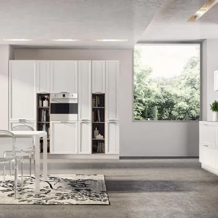 Cucina Classica lineare in rovere spazzolato laccato bianco Avenue 23 02 di Spagnol Cucine