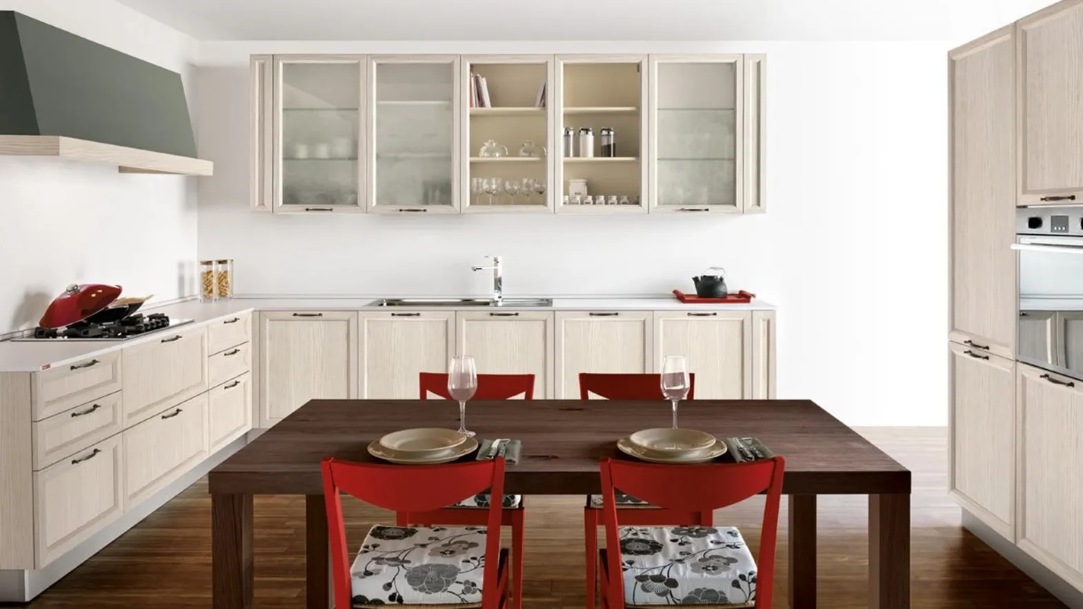 Cucina Classica angolare in rovere spazzolato tinto canapa Avenue 23 04 di Spagnol Cucine