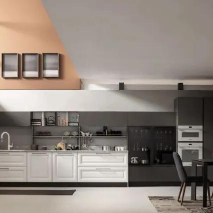 Cucina Classica lineare Lola 07 in Frassino e Metal Piombo di Arrex