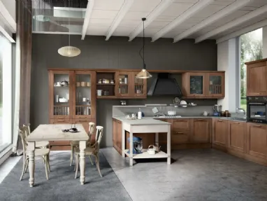 Cucina Classica con penisola Tabià 07 finitura rovere yuta di Spagnol Cucine