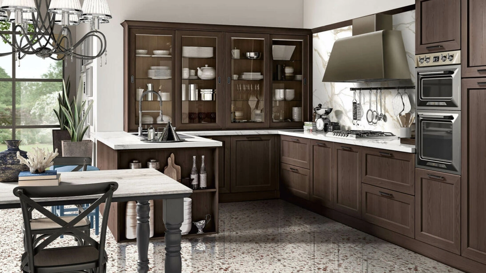 Cucina Classica con penisola Avenue 23 11 di Spagnol Cucine