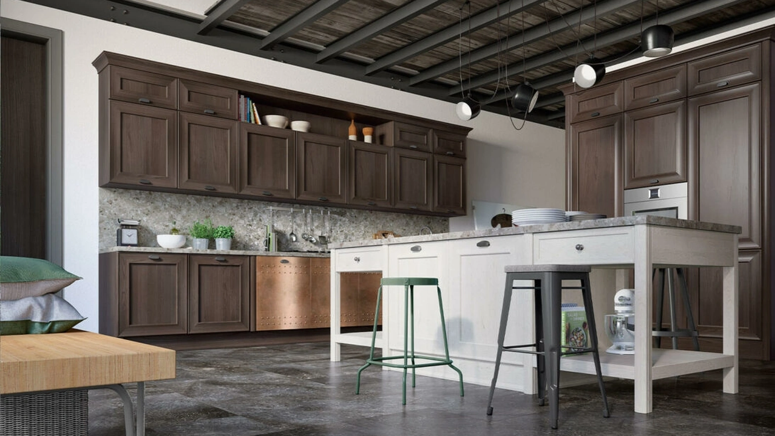 Cucina Classica ad angolo con isola Louisiana 04 di Spagnol Cucine