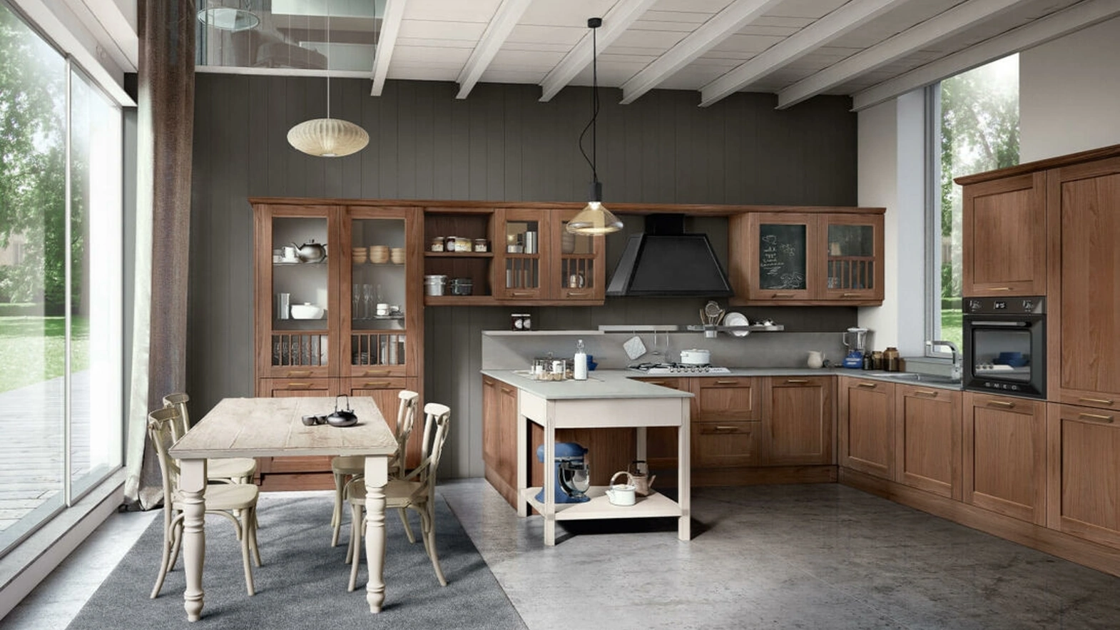 Cucina Classica con penisola Tabià 07 di Spagnol Cucine