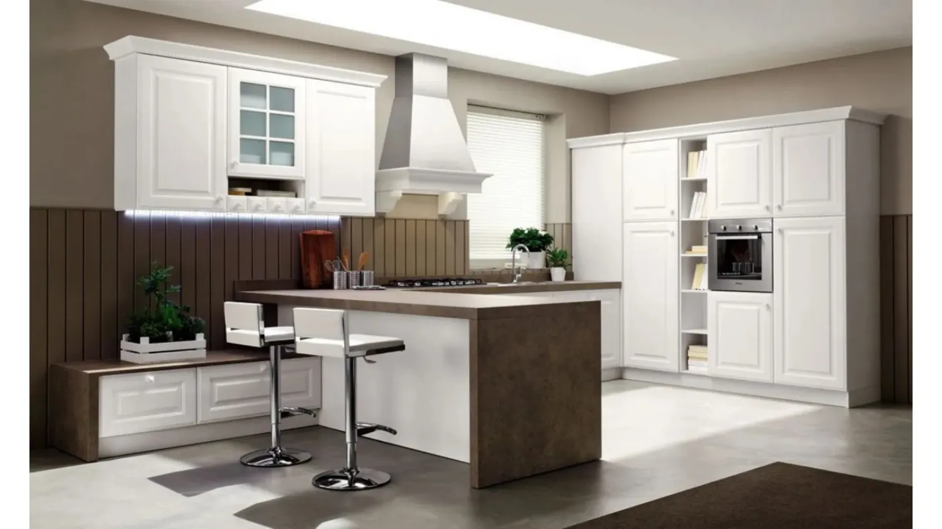 Cucina Classica angolare Avenue 23 12 finitura rovere grafite di Spagnol Cucine