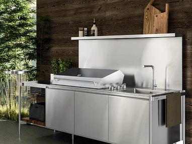 Cucina Design outdoor Solaria Lineare Monoblocco di Arrital