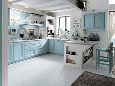 Cucina in Muratura con penisola Everyday Anice Talcato di Callesella