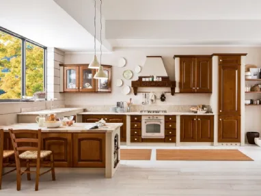 Cucina angolare in Muratura Magda in finitura Ciliegio di Arrex