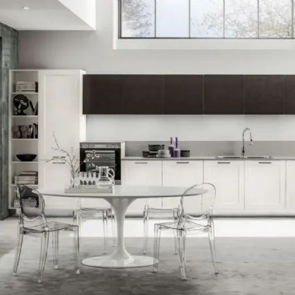 Cucina Moderna angolare Fiorella 02 in laminato bianco di Arrex