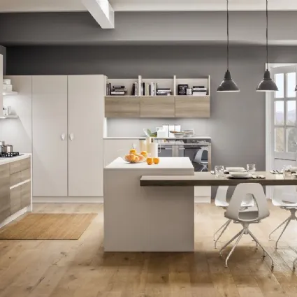 Cucina Moderna con isola Mango in Frassinato Style e Corda di Arrex