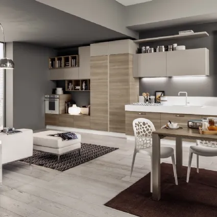 Cucina Moderna lineare Mango in Frassinato Style e Samoa di Arrex