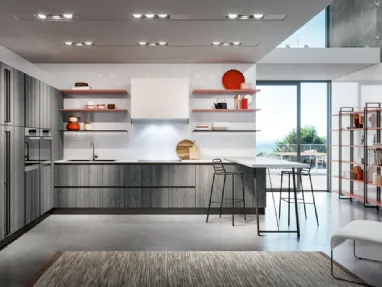 Cucina Moderna angolare con penisola Maryland 10 di Spagnol Cucine