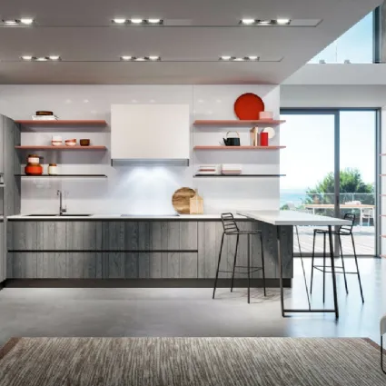 Cucina Moderna angolare con penisola Maryland 10 di Spagnol Cucine