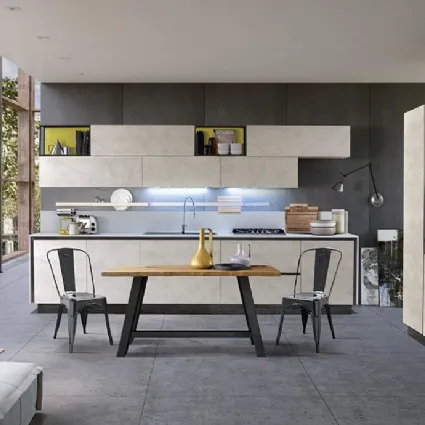 Cucina Moderna in melaminico spatolato veneziano con top in HPL Miami 04 di Spagnol Cucine