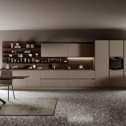 Cucina Moderna lineare Piana/Tropea in pet e nobilitato di Imab