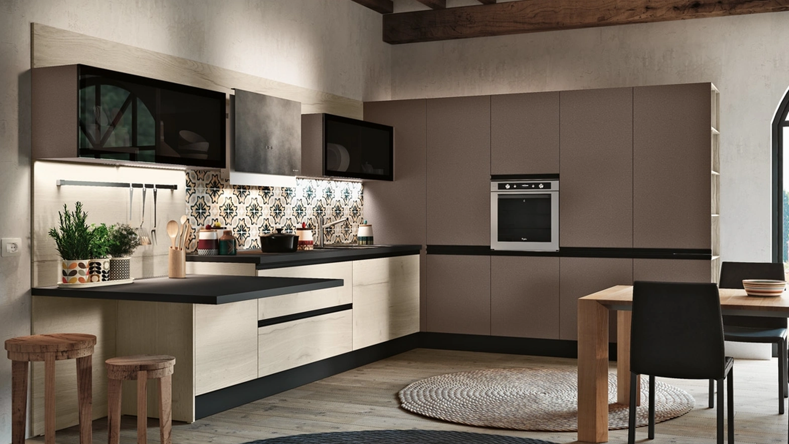 Cucina Moderna con penisola Positano di Imab