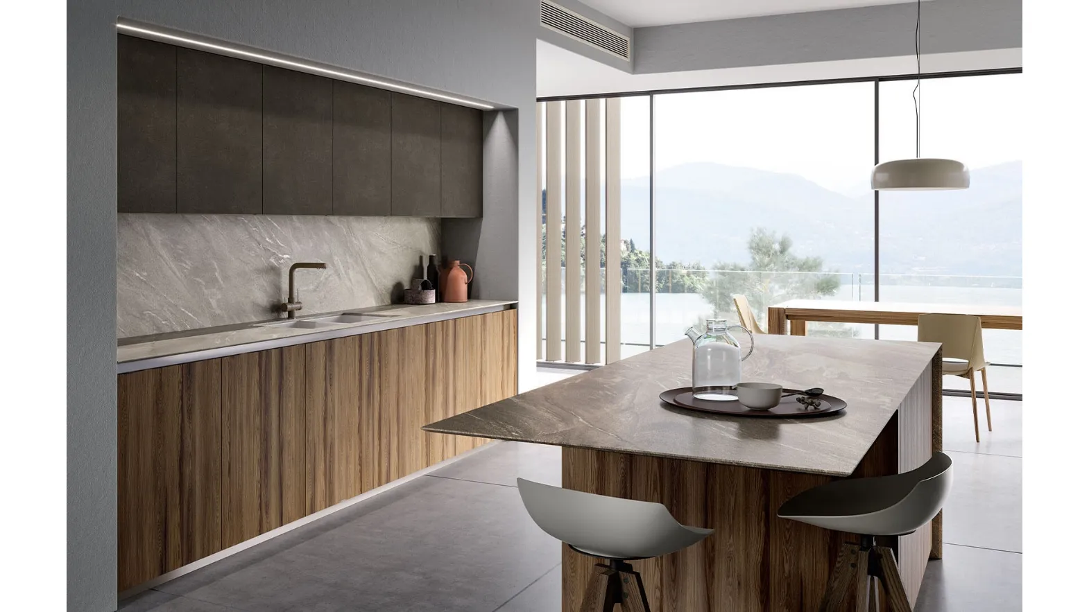 Cucina Moderna con isola Vivere Italia 02 di Spagnol Cucine