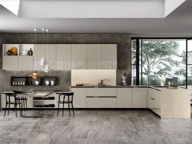 Cucina Moderna con penisola Vivere Italia 06 di Spagnol Cucine