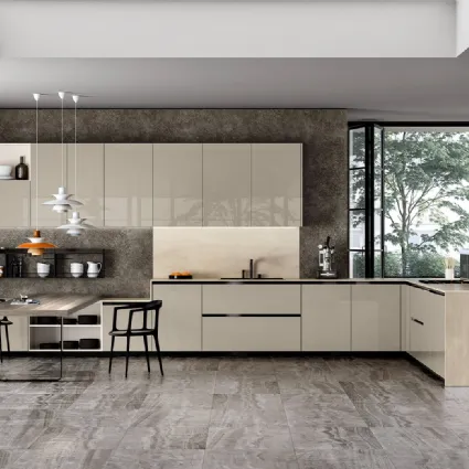 Cucina Moderna con penisola Vivere Italia 06 di Spagnol Cucine