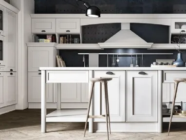 Cucina lineare in laccato opaco bianco e piano in fenix Louisiana 01 di Spagnol Cucine