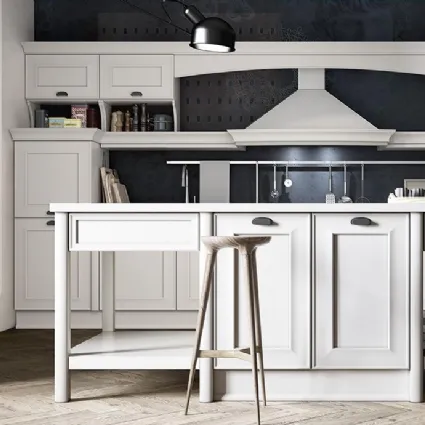 Cucina lineare in laccato opaco bianco e piano in fenix Louisiana 01 di Spagnol Cucine