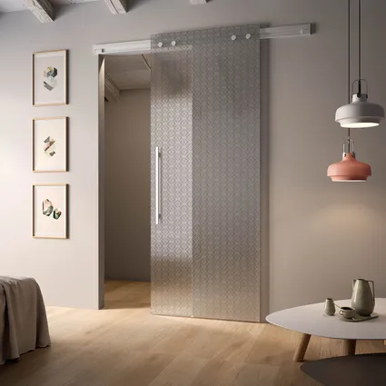 Porta per interni scorrevole Sail in vetro serigrafato di Albed