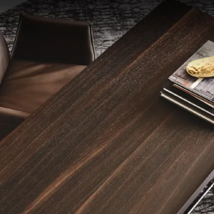 Scrivania da Ufficio in legno con struttura in acciaio Wolf Wood di Cattelan Italia